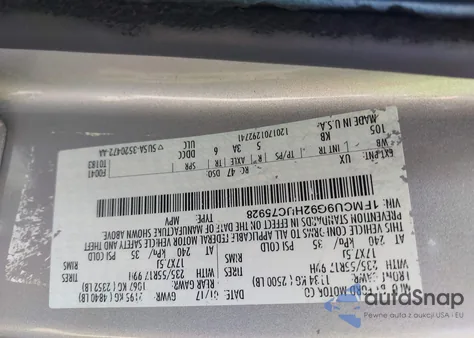 2017 Ford Escape Se from USA, damaged, VIN 1FMCU9G92HUC75928